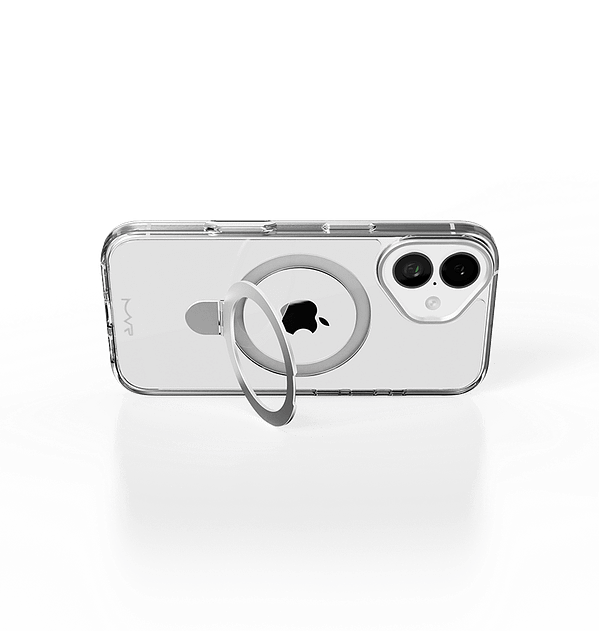 iPhone 16 Plus MVR Stellar Stand Case - Premium Stand Cover (Silver) | Adjustable Viewing Angles + Drop Protection - Image 4
