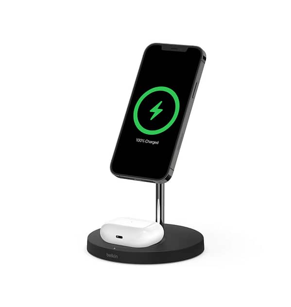 Belkin BoostCharge Pro 2 in 1 - Magnetic USB-C 15W Fast W/MAGSAFE  Wireless Charger Stand - Black