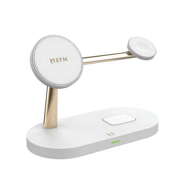 EFM FLUX 4 in 1  Wireless Charging Dock W/42W Wall Charger - Gold
