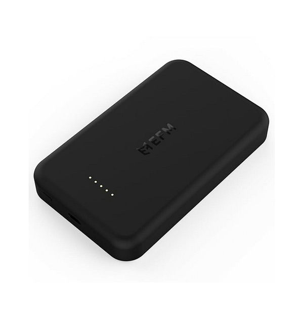 EFM FLUX 5000MAH W/ Magnetic Alignment Car Charger Mount Wireless Power Bank  - Charcoal