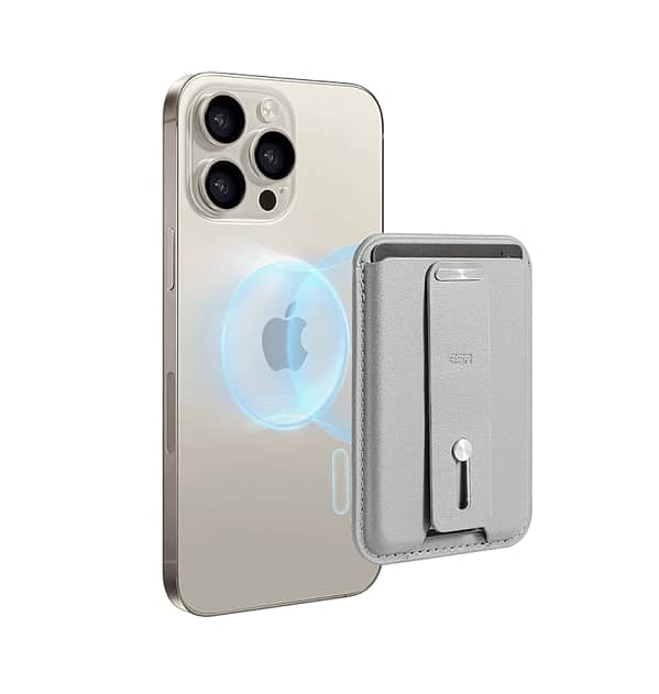 Apple iPhone MagSafe Leather Wallet – Grey