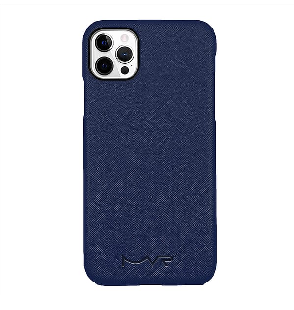 iPhone XR Premium MVR Saffiano Leather Cover | Slim Protective Phone Case - Navy