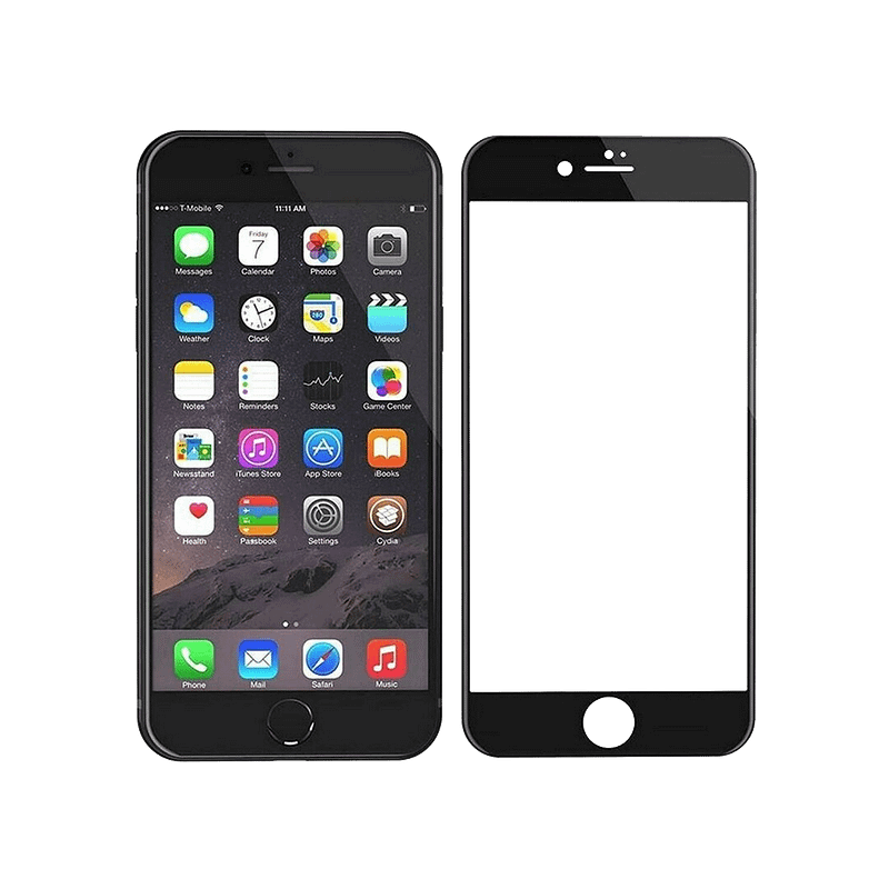 Clear/black MVR Saturn glass screen protector for iPhone 6/6S/7/8/SE2, premium scratch defence.