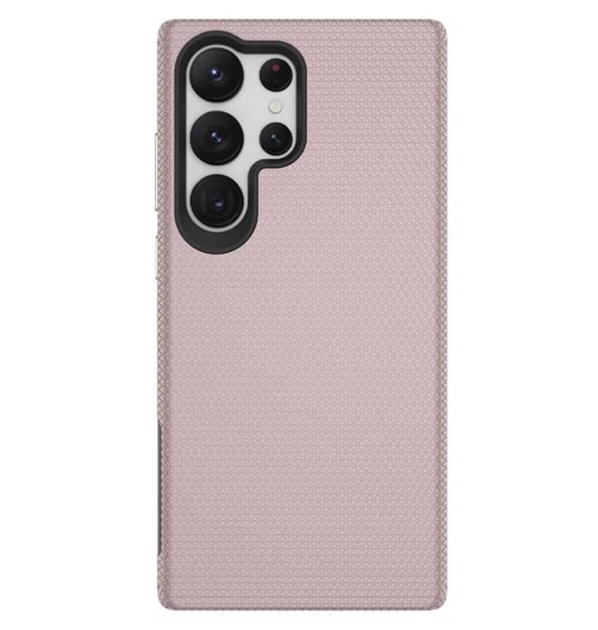 Rose gold triangle patterned back cover for Galaxy S23 Ultra