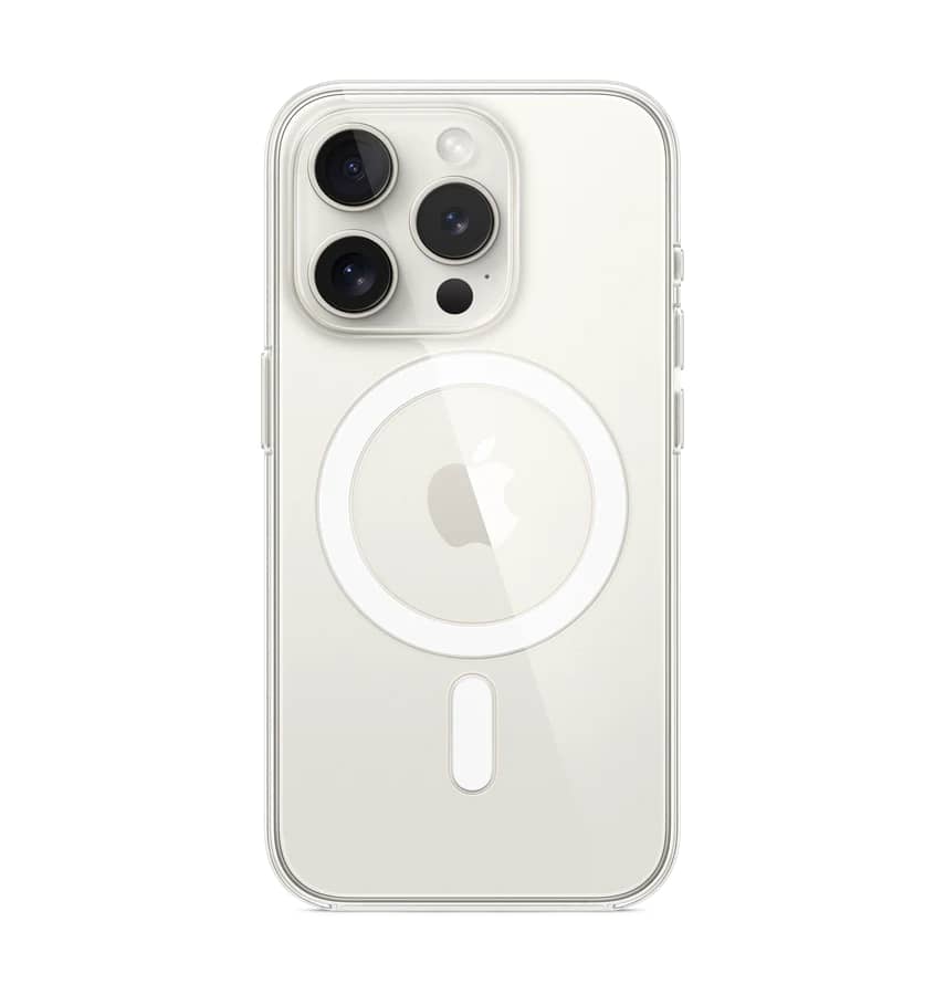 Clear 2MM Hard W/MagSafe Back Cover for iPhone 15 Pro, slim and secure fit