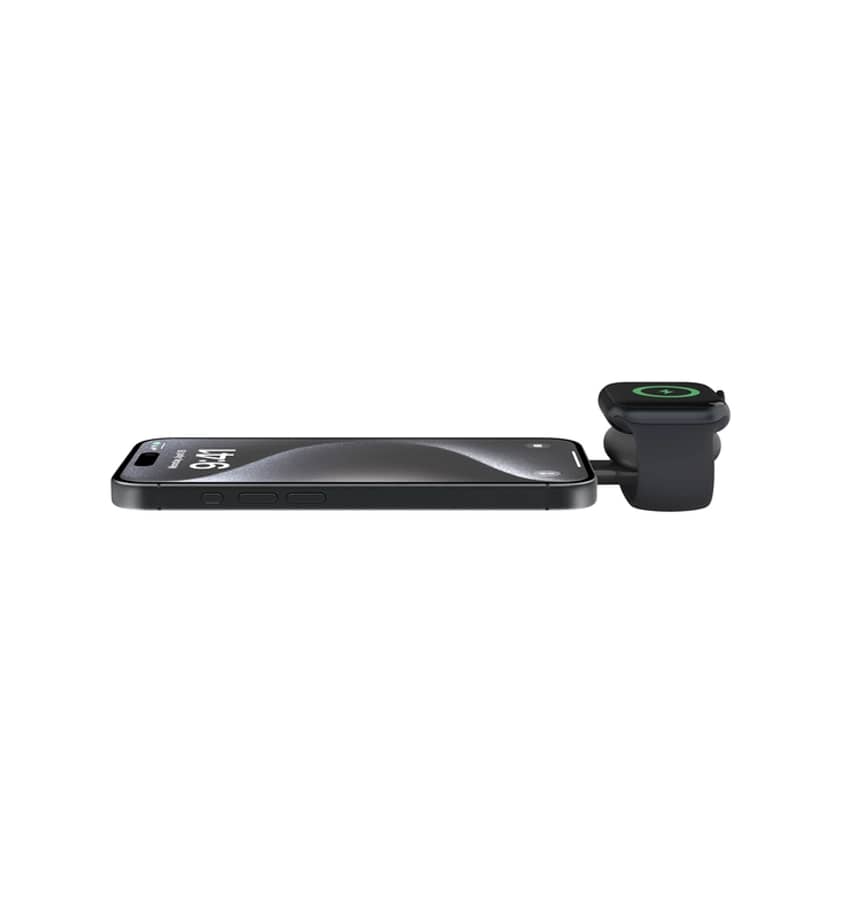 Belkin BoostCharge Pro 3-in-1 Magnetic Wireless Charging Stand with Qi2 15W, Black(WIZ023AUBK), 36W Power Supply With Attached USB-C Cable