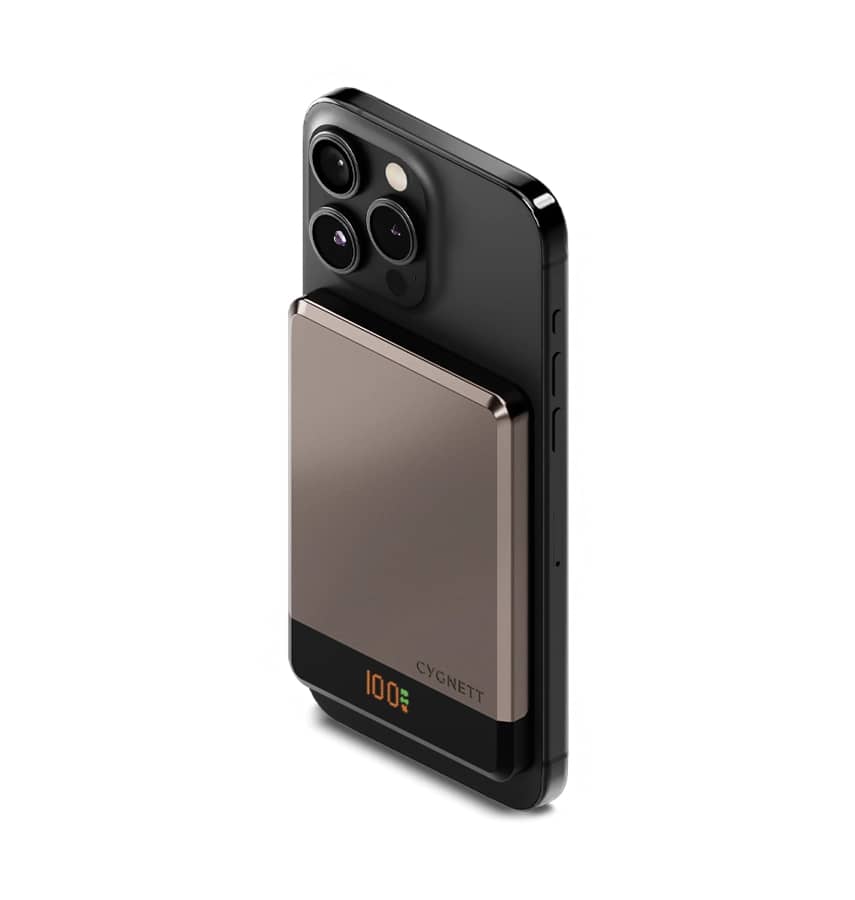 Cygnett MagSlim 5k Magnetic Wireless Power Bank - Champagne