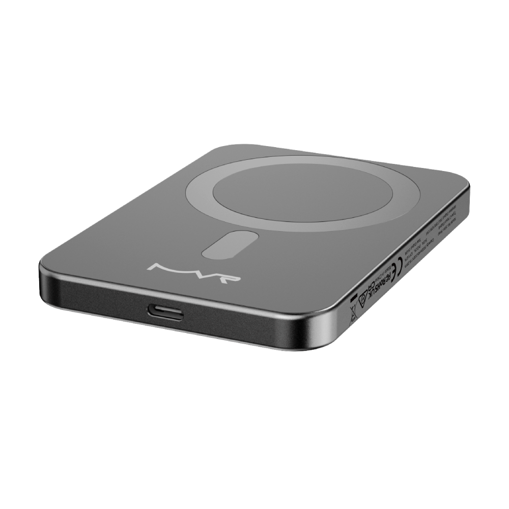 Slim Snap 2.0 5000mAh MagSafe MVR Power Bank - Black | Wireless Qi Charging Compact Design - Image 5