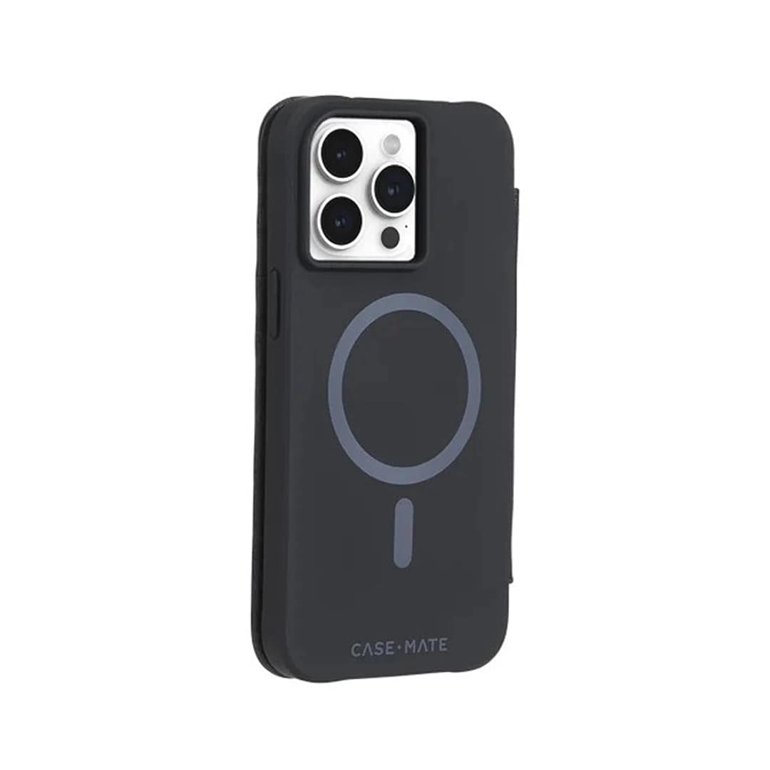 iPhone 15 Pro Max Wallet Folio Magsafe Case - Black | Case-Mate Protective Cover with Card Holder & Drop Protection