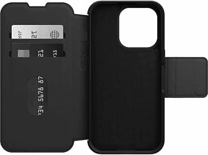 iPhone 14 Pro Case – Black | OtterBox Strada Series, Soft Touch Protective Cover