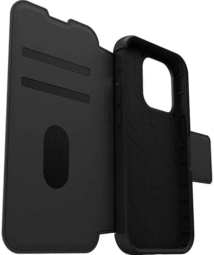 iPhone 14 Pro Case – Black | OtterBox Strada Series, Soft Touch Protective Cover