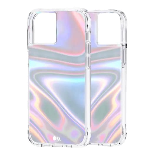 iPhone 13 Soap Bubble Antimicrobial Case – Iridescent | Case-Mate Color-Shifting Design, Drop Protection, Wireless Charging Compatible