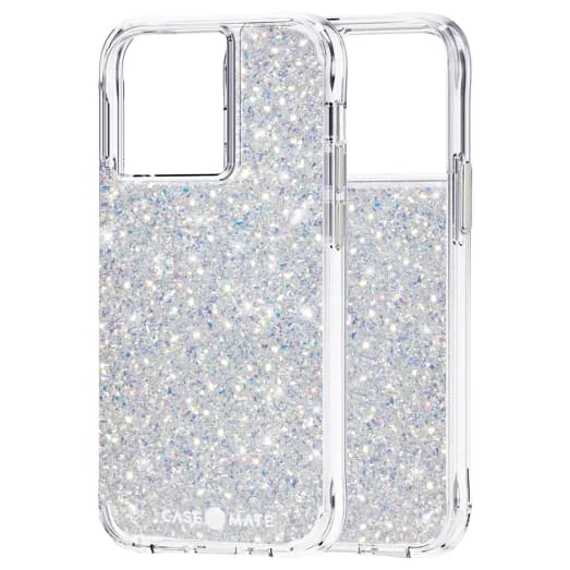 iPhone 13 Pro Twinkle Antimicrobial Case – Stardust | Case-Mate Sparkling Design, Drop Protection, Wireless Charging Compatible