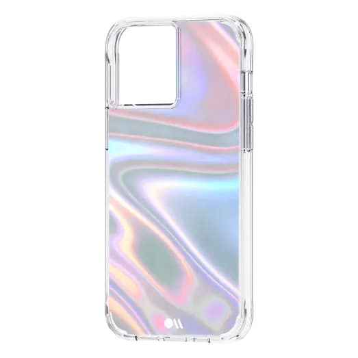 iPhone 13 Pro Max Soap Bubble Antimicrobial Case – Iridescent | Case-Mate Color-Shifting Design, Drop Protection, Wireless Charging Compatible