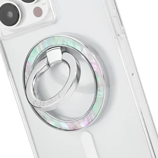 Case-Mate Magnetic Phone Ring Holder – Twinkle Disco | Mother of Pearl Phone Ring Stand, Rotatable Grip for All Smartphones