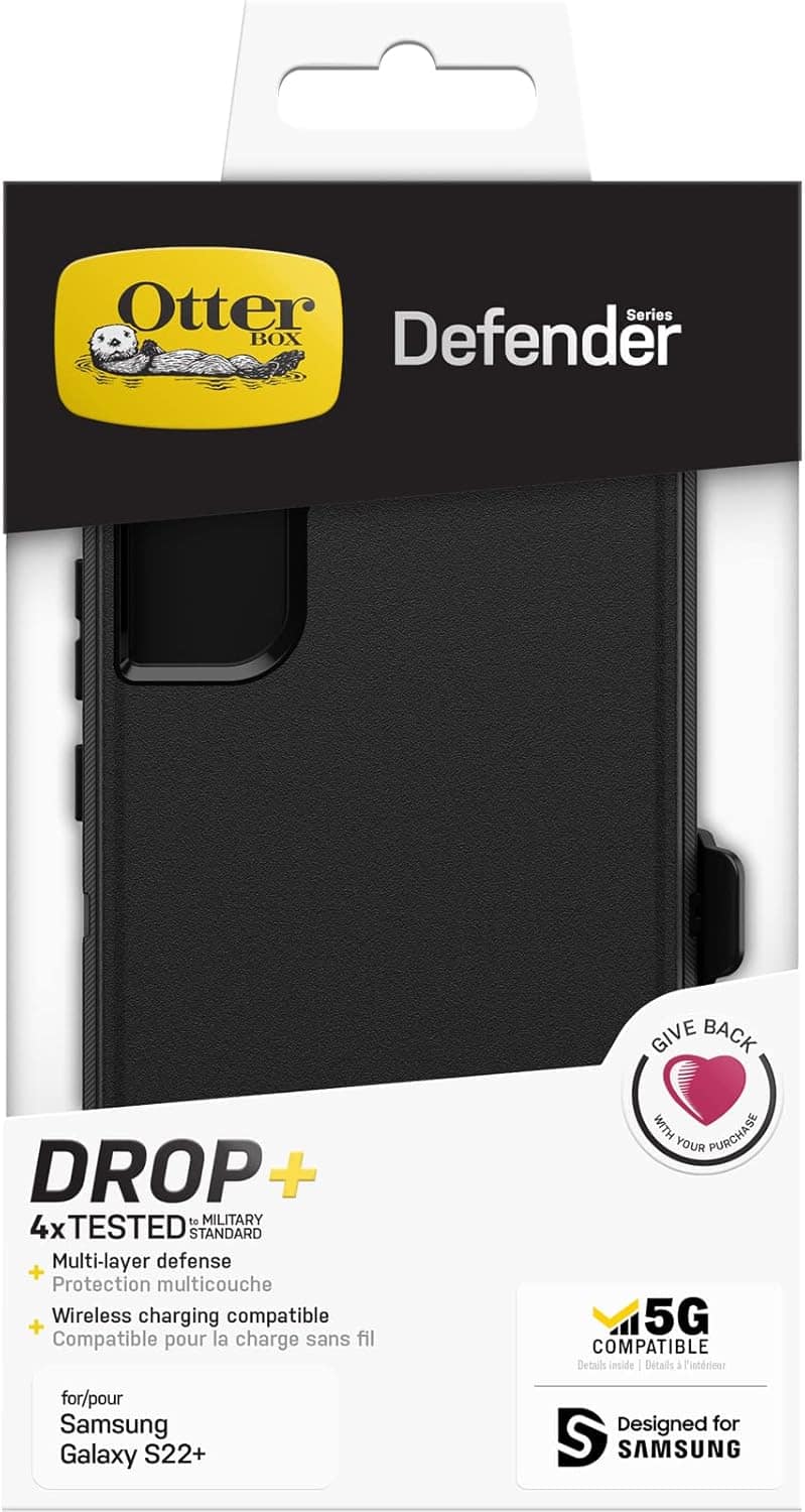 Samsung Galaxy S22 Plus Case – Black | OtterBox Defender Series, Shockproof Protective Cover