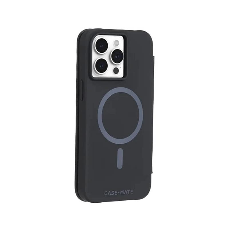 iPhone 15 Pro Max Wallet Folio Magsafe Case - Black | Case-Mate Protective Cover with Card Holder & Drop Protection
