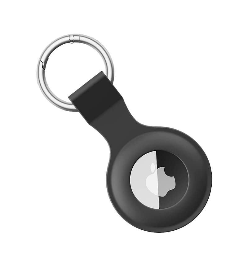 AirTag silicon case with keyring, black, durable and secure case for your AirTag