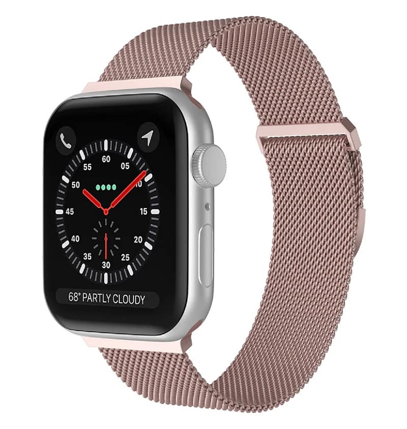 Apple Watch 38/40/41mm silicone metal band, pink sand, elegant and secure for your watch