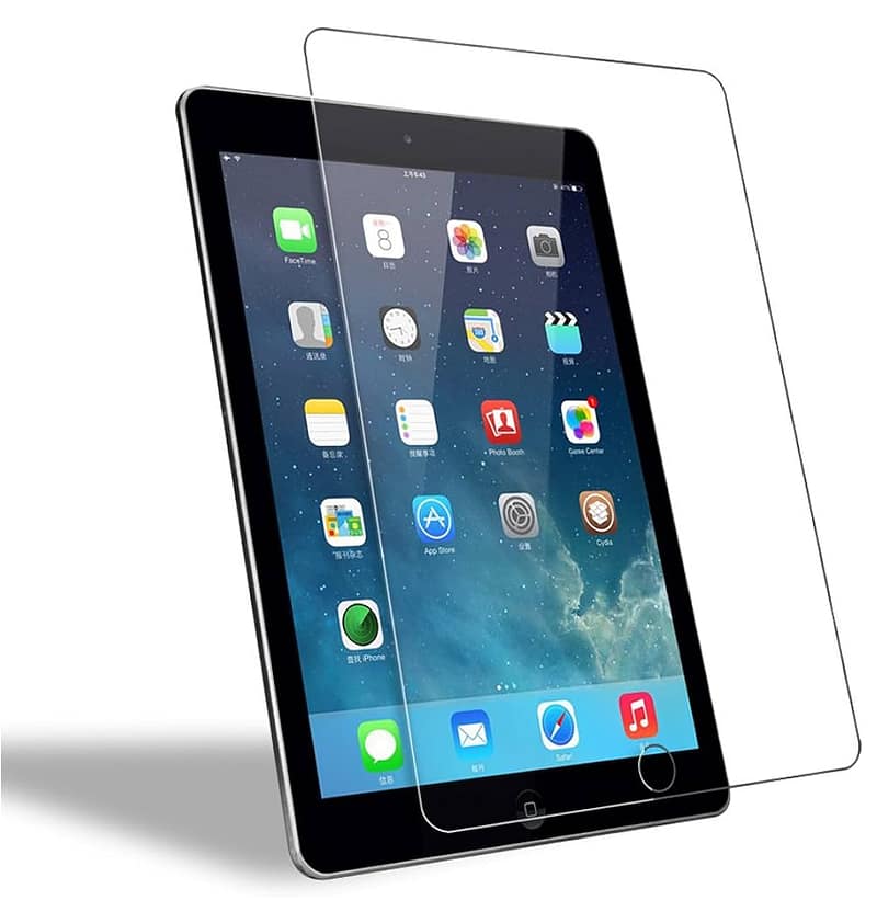 Clear tempered glass screen protector for iPad Air/Air 2/Pro 9.7, crystal-clear protection