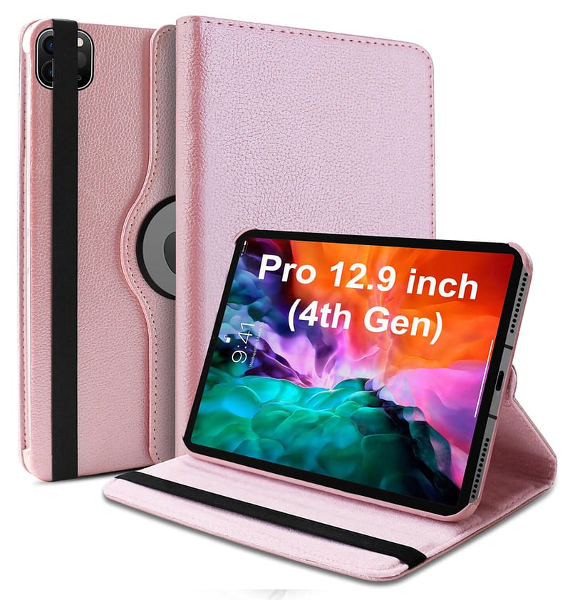 Rose Gold 360° case for iPad Pro 12.9 2018/20/21, stylish and durable protection