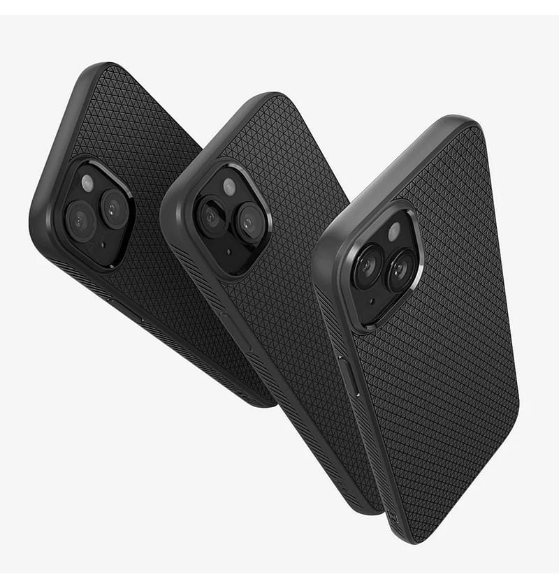 Black Triangle MagSafe Back Cover for iPhone 15 Plus, sleek and secure design