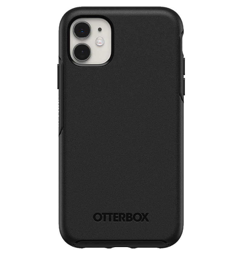 Black Otterbox Symmetry back cover for iPhone 11, slim and durable design