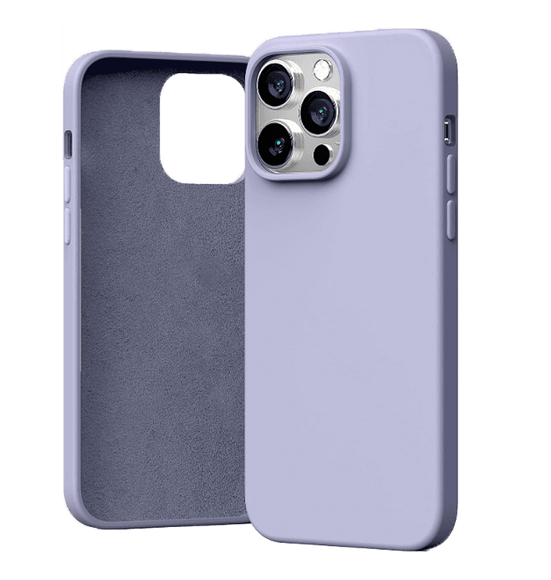 Lavender Grey silicon back cover for iPhone 14 Pro Max, elegant and sturdy