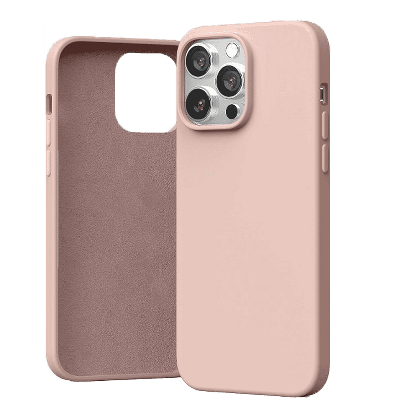 Pink Sand silicon back cover for iPhone 14 Pro Max, soft and durable fit