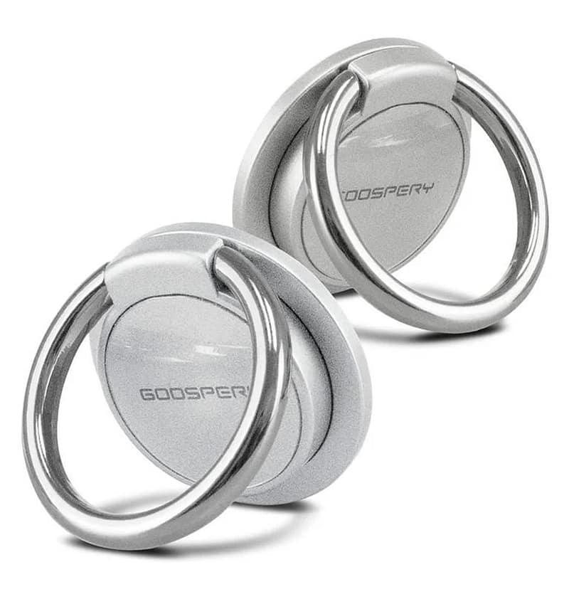 Silver Mercury phone pop socket ring, secure grip and stylish phone accessory.