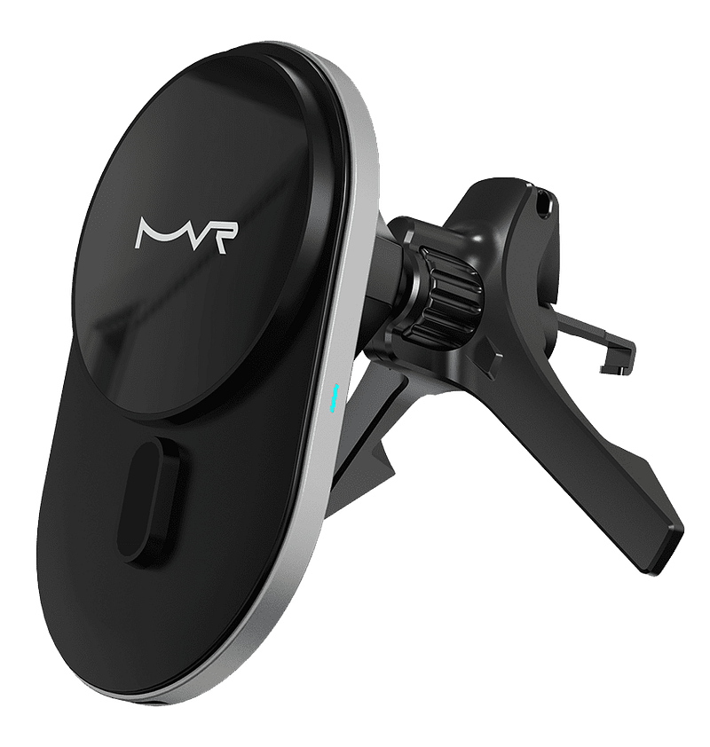 Glossy black T2 MagSafe wireless car holder for fast, secure phone charging