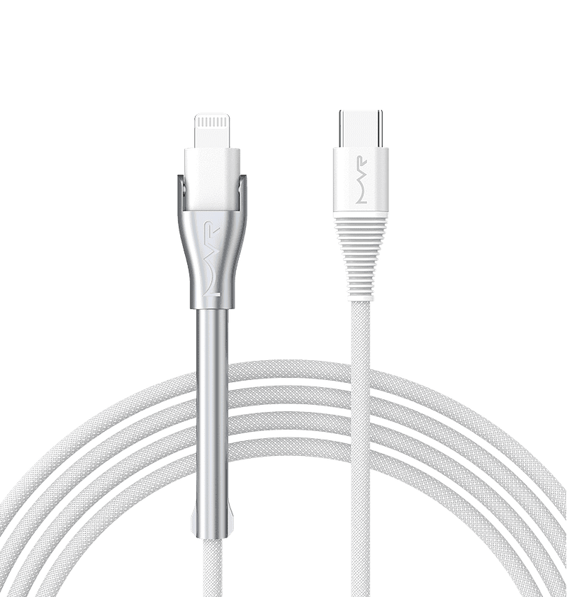 Black 20000mAh ultrafast power bank with built-in cable, perfect for fast charging