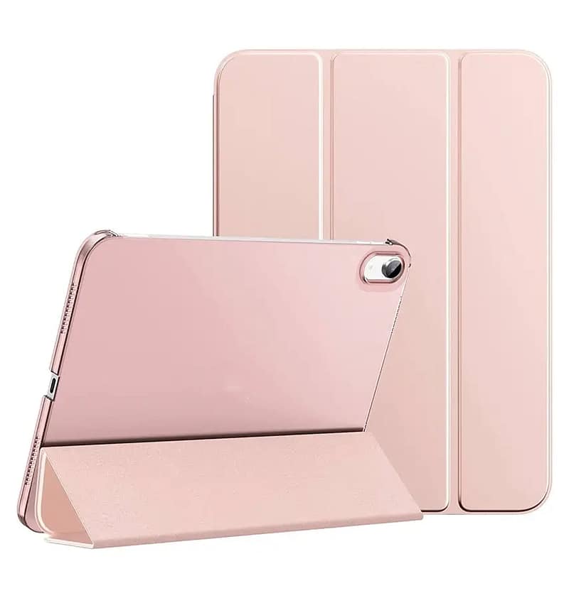 iPad 10th Gen 10.9″ Canvas Smart Case Rose Gold Slim Protective Cover with Built in Apple Pencil Slot & Magnetic Stand Function