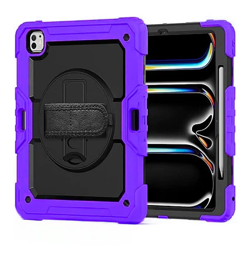 iPad Pro 13″ 2024 Survivor Series Case Purple Heavy Duty Protection with Hand Strap