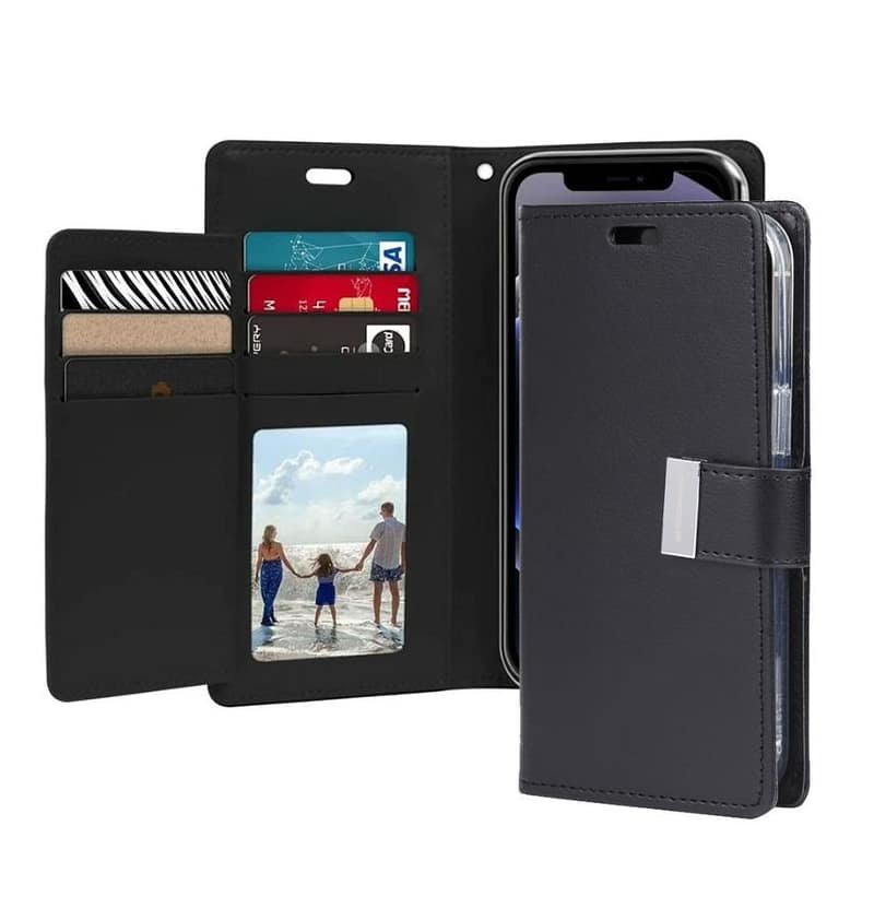 Black Mercury Rich Diary Flip Wallet Case for iPhone 16, classic and protective
