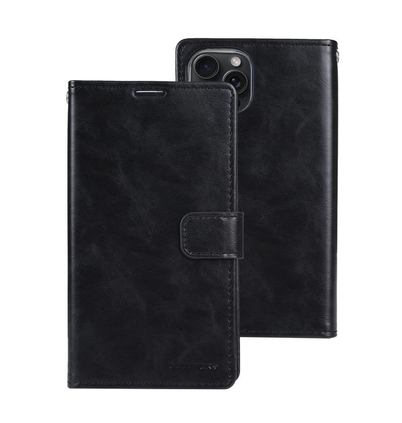 Black Mercury Bluemoon Diary Flip Wallet Case for iPhone 15 Pro, versatile and secure