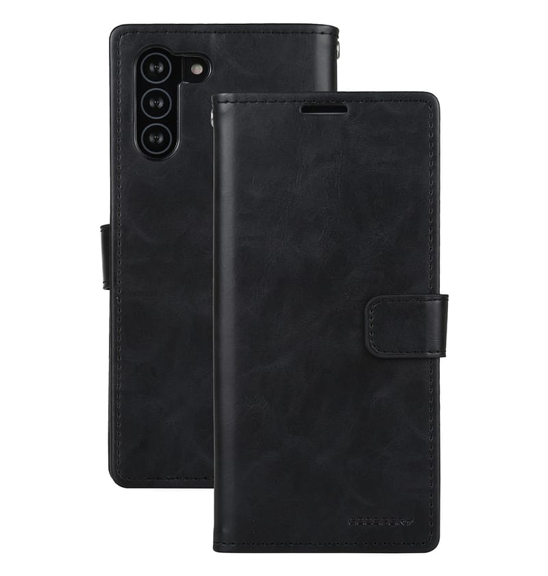 Black wallet flip cover by Mercury Bluemoon for Galaxy S21