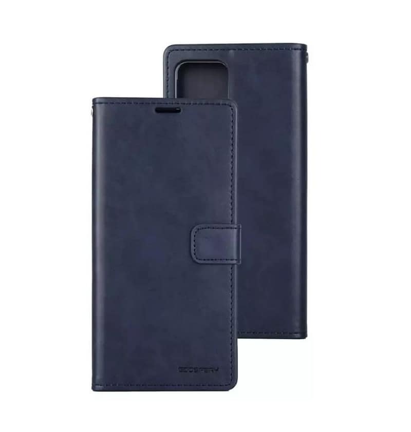 Navy Mercury Bluemoon Diary Flip Wallet Case for iPhone 15 Plus, sleek and functional fit