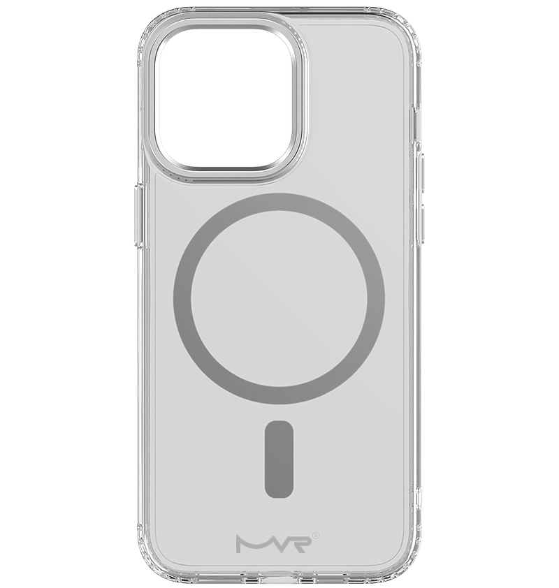 Silver MVR Impact IMD Back Cover for iPhone 15 Pro Max, stylish and protective