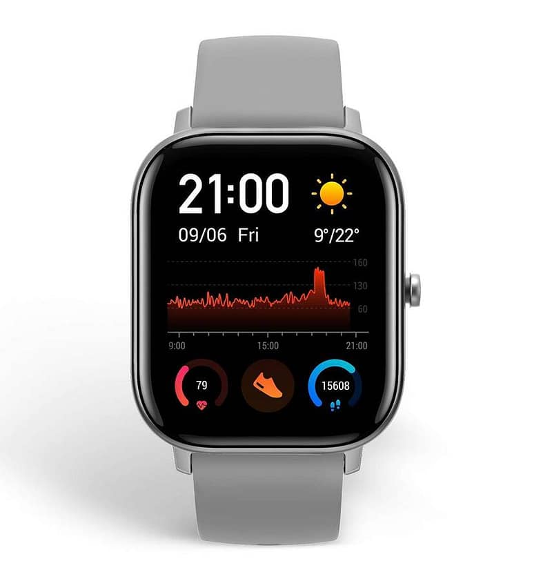Amazfit GTS Lava, grey, lightweight smartwatch with advanced fitness tracking