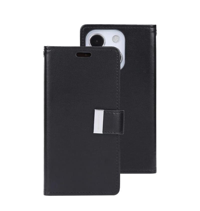 IPHONE 14+ MERCURY RICH DIARY BLACK/BLACK