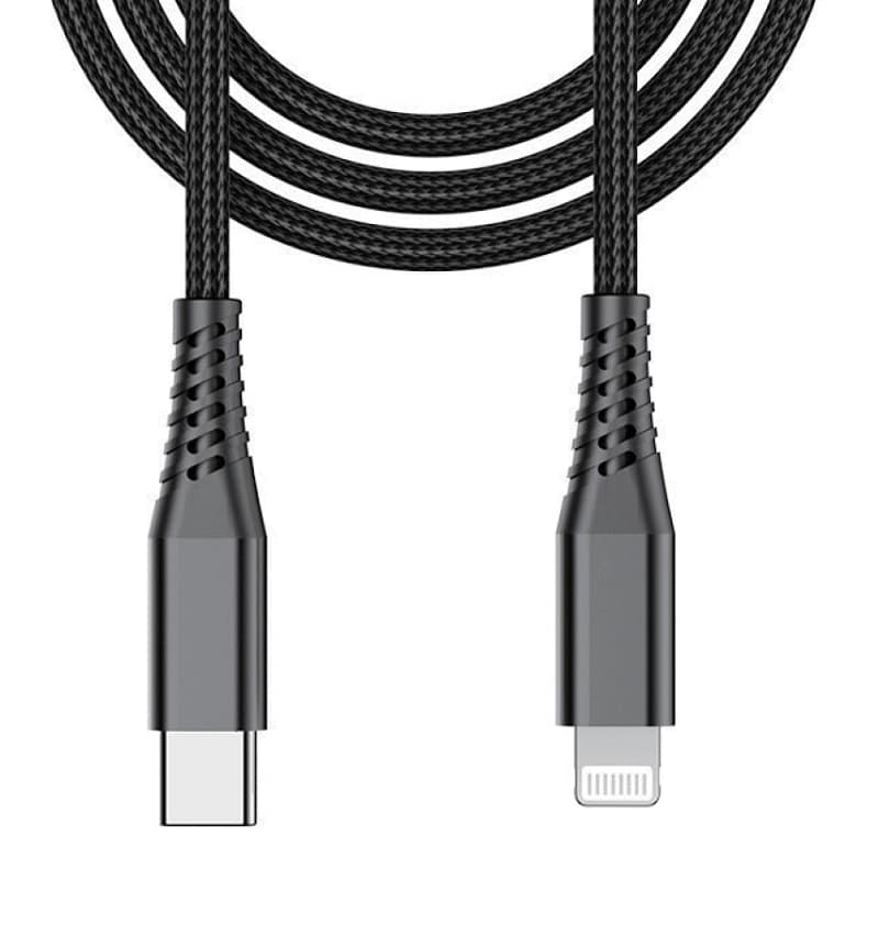BEETLE 20CM TYPE C TO LIGHTNING CHARGING CABLE BLACK CM-1