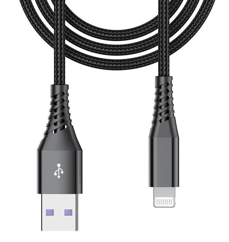 BEETLE 20CM USB A TO LIGHTNING CHARGING CABLE BLACK CM-4