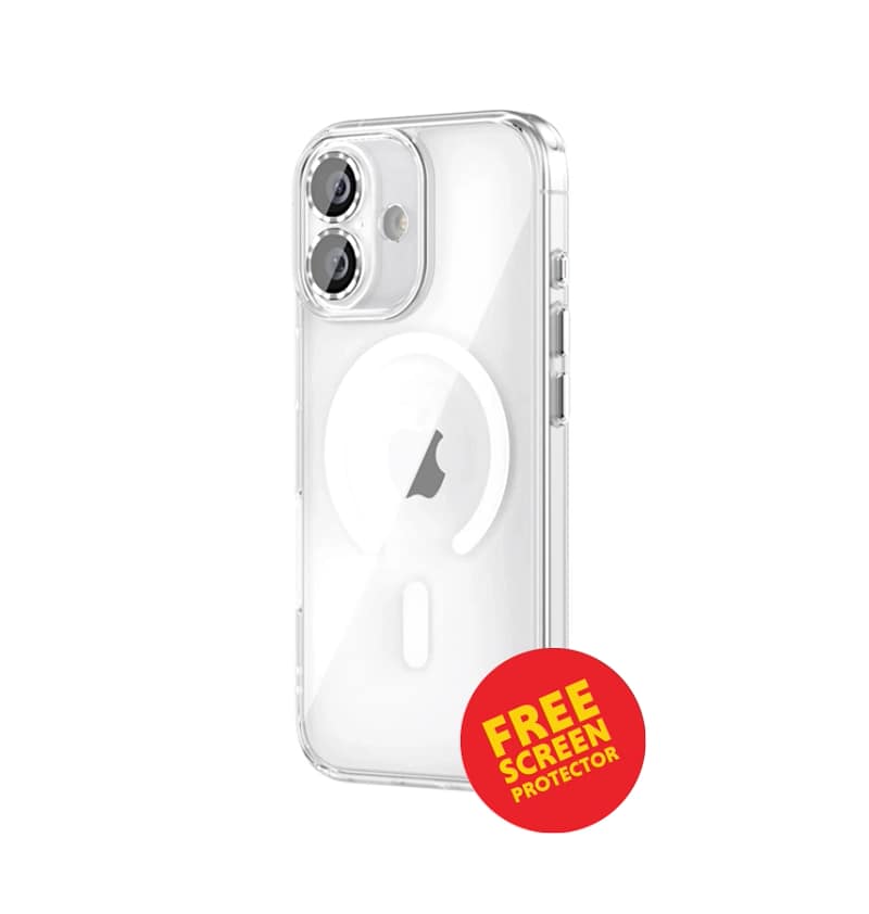 iPhone 17 Diamond Speckle MagSafe Case – Clear | Yellowing Resistance, Wireless Charging