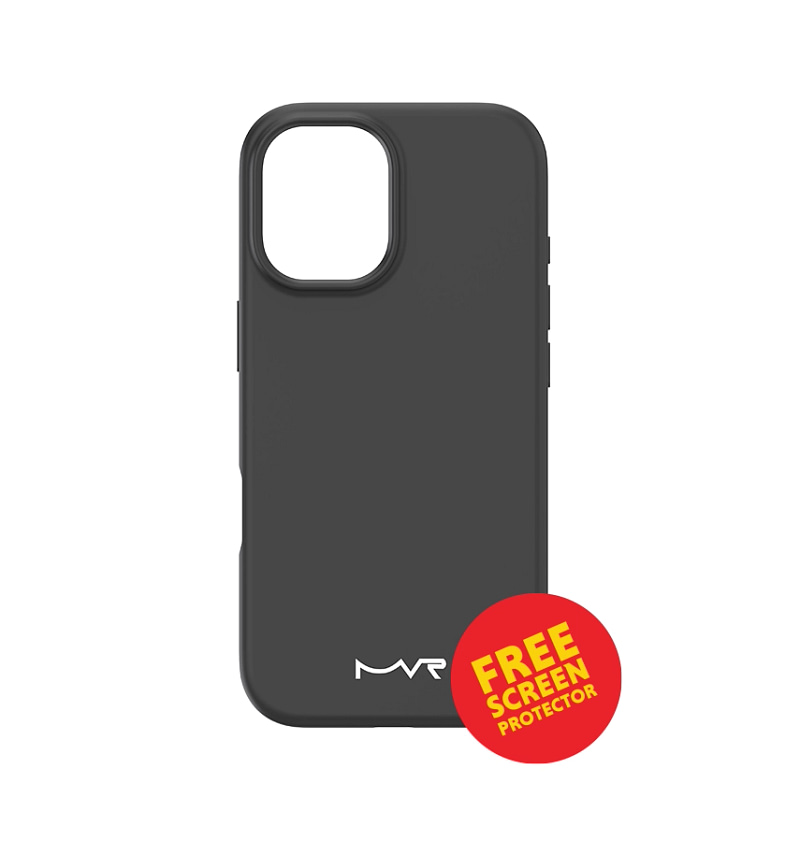 iPhone 17  Liquid Silicone Case – Black | MVR Micro-Fiber Lining, Soft-Touch Matte Finish