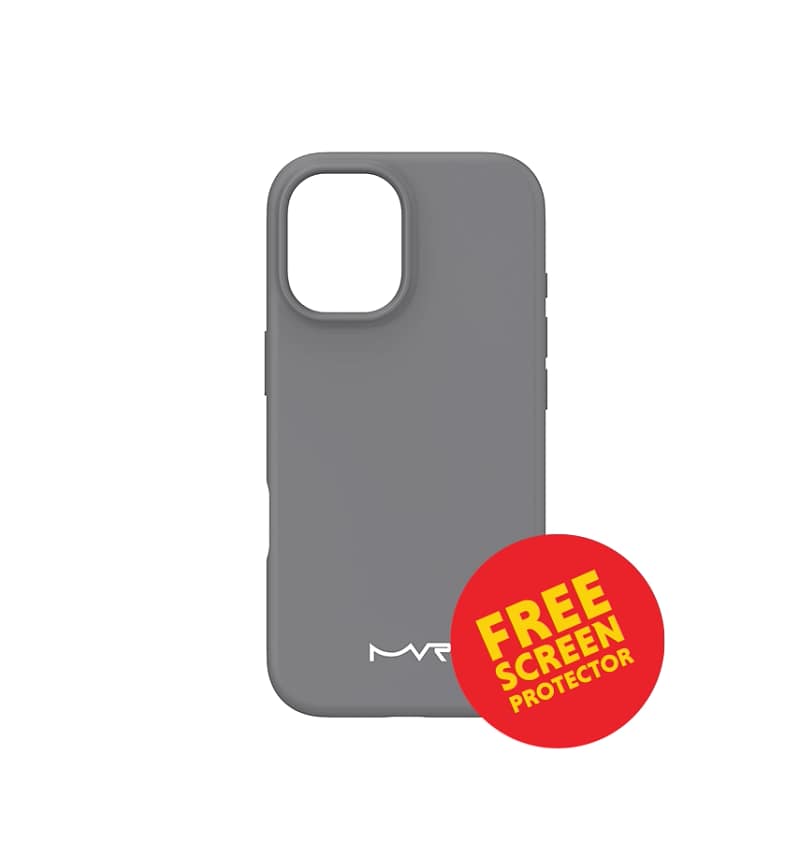 iPhone 17 Liquid Silicone Case – Grey | MVR  Anti-Dust Coating, Shock-Absorbent