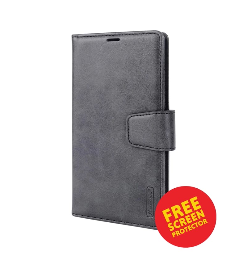 iPhone 17 Pro Max Leather Case – Black | Hanman Magnetic Detachable Wallet, Premium Protection, MagSafe Compatible