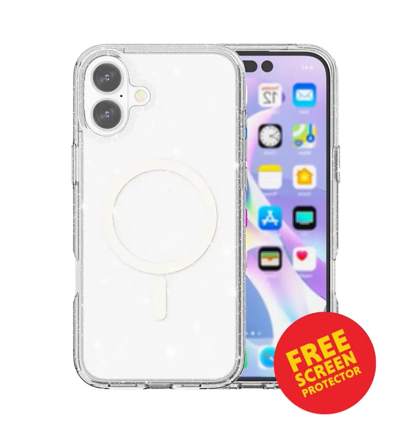 iPhone 17 Pro Max Case – Clear | Diamond Speckle Sparkling MagSafe Cover, Slim Protective Design, Shock Resistant