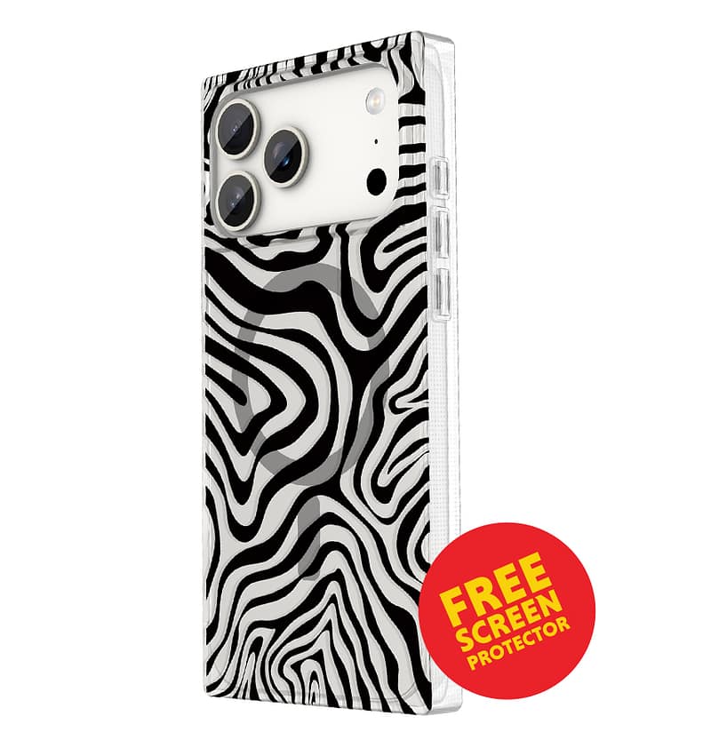 iPhone 17 Pro Max Blox Case – Mono Swirl | MVR Slim Protective Cover, Stylish Pattern, MagSafe Compatible