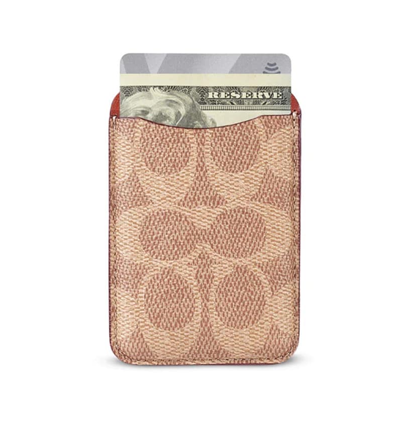 Coach MagSafe Card Holder – Signature Tan | Stylish & Durable iPhone Accessory with Secure Magnetic Attachment